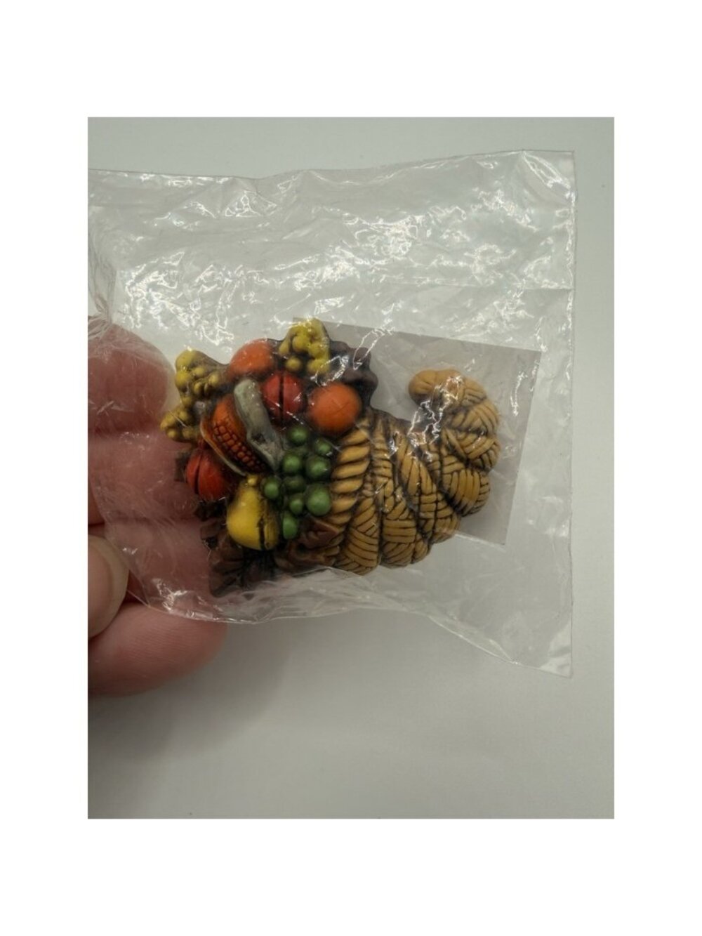 Hallmark Cards Multicolor Plastic Cornucopia Brooch Pin